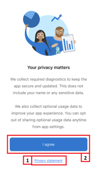 Review and agree to the privacy statement