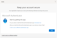 This page allows you to choose a preferred authentication method