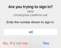 Enter the number from your computer and select 'Yes'